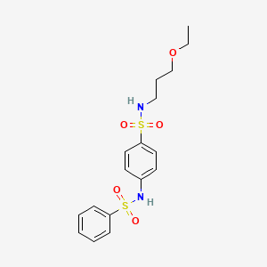 molecular formula C17H22N2O5S2 B4193846 N-(3-ethoxypropyl)-4-[(phenylsulfonyl)amino]benzenesulfonamide 