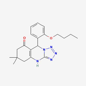 molecular formula C20H25N5O2 B4193854 9-(2-butoxyphenyl)-6,6-dimethyl-5,6,7,9-tetrahydrotetrazolo[5,1-b]quinazolin-8(4H)-one 