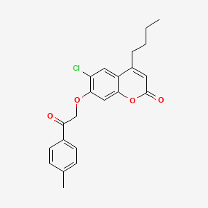 molecular formula C22H21ClO4 B4193856 4-butyl-6-chloro-7-[2-(4-methylphenyl)-2-oxoethoxy]-2H-chromen-2-one 