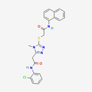 molecular formula C23H20ClN5O2S B4193879 2-[(5-{2-[(2-chlorophenyl)amino]-2-oxoethyl}-4-methyl-4H-1,2,4-triazol-3-yl)thio]-N-1-naphthylacetamide 