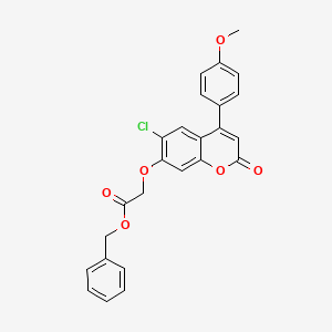 molecular formula C25H19ClO6 B4193901 benzyl {[6-chloro-4-(4-methoxyphenyl)-2-oxo-2H-chromen-7-yl]oxy}acetate 