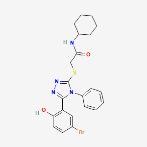 molecular formula C22H23BrN4O2S B4193904 2-{[5-(5-bromo-2-hydroxyphenyl)-4-phenyl-4H-1,2,4-triazol-3-yl]thio}-N-cyclohexylacetamide 