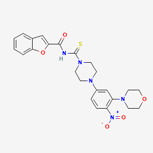 molecular formula C24H25N5O5S B4193916 N-({4-[3-(4-morpholinyl)-4-nitrophenyl]-1-piperazinyl}carbonothioyl)-1-benzofuran-2-carboxamide 