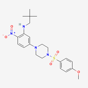 molecular formula C22H30N4O5S B4193924 (2,2-dimethylpropyl)(5-{4-[(4-methoxyphenyl)sulfonyl]-1-piperazinyl}-2-nitrophenyl)amine 