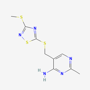 molecular formula C9H11N5S3 B4193939 2-methyl-5-({[3-(methylthio)-1,2,4-thiadiazol-5-yl]thio}methyl)-4-pyrimidinamine 