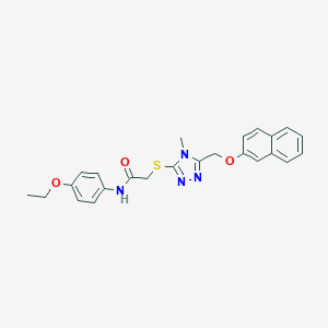 molecular formula C24H24N4O3S B419395 N-(4-ethoxyphenyl)-2-({4-methyl-5-[(2-naphthyloxy)methyl]-4H-1,2,4-triazol-3-yl}sulfanyl)acetamide 