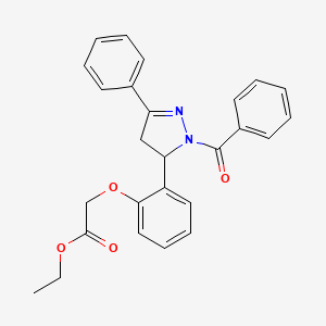 ethyl [2-(1-benzoyl-3-phenyl-4,5-dihydro-1H-pyrazol-5-yl)phenoxy]acetate