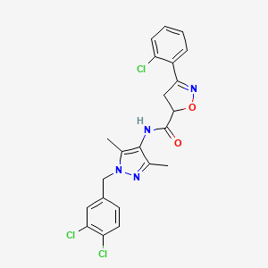 3-(2-chlorophenyl)-N-[1-(3,4-dichlorobenzyl)-3,5-dimethyl-1H-pyrazol-4-yl]-4,5-dihydro-5-isoxazolecarboxamide