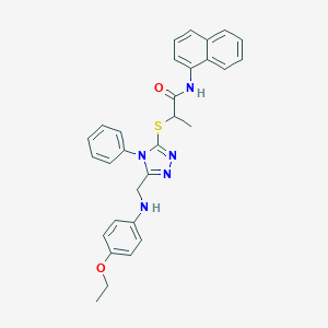 molecular formula C30H29N5O2S B419399 2-({5-[(4-ethoxyanilino)methyl]-4-phenyl-4H-1,2,4-triazol-3-yl}sulfanyl)-N-(1-naphthyl)propanamide 