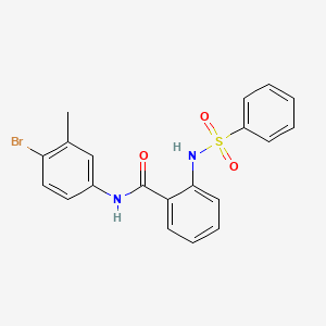 molecular formula C20H17BrN2O3S B4193993 N-(4-bromo-3-methylphenyl)-2-[(phenylsulfonyl)amino]benzamide 