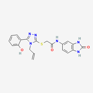 molecular formula C20H18N6O3S B4193998 2-{[4-allyl-5-(2-hydroxyphenyl)-4H-1,2,4-triazol-3-yl]thio}-N-(2-oxo-2,3-dihydro-1H-benzimidazol-5-yl)acetamide 