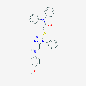 2-({5-[(4-ethoxyanilino)methyl]-4-phenyl-4H-1,2,4-triazol-3-yl}sulfanyl)-N,N-diphenylacetamide