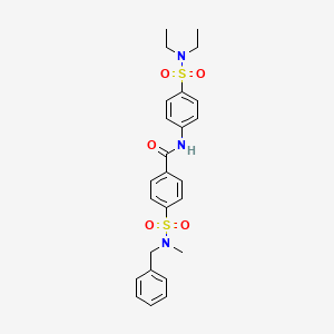 molecular formula C25H29N3O5S2 B4194014 4-{[benzyl(methyl)amino]sulfonyl}-N-{4-[(diethylamino)sulfonyl]phenyl}benzamide 