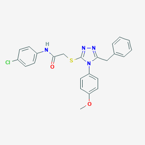 molecular formula C24H21ClN4O2S B419402 2-{[5-benzyl-4-(4-methoxyphenyl)-4H-1,2,4-triazol-3-yl]sulfanyl}-N-(4-chlorophenyl)acetamide 