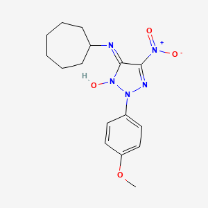 molecular formula C16H21N5O4 B4194022 N-cycloheptyl-2-(4-methoxyphenyl)-5-nitro-2H-1,2,3-triazol-4-amine 3-oxide 