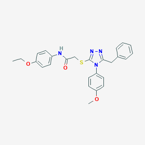 molecular formula C26H26N4O3S B419404 2-{[5-benzyl-4-(4-methoxyphenyl)-4H-1,2,4-triazol-3-yl]sulfanyl}-N-(4-ethoxyphenyl)acetamide 