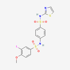 molecular formula C16H14IN3O5S3 B4194044 3-iodo-4-methoxy-N-{4-[(1,3-thiazol-2-ylamino)sulfonyl]phenyl}benzenesulfonamide 