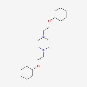molecular formula C20H38N2O2 B4194057 1,4-bis[2-(cyclohexyloxy)ethyl]piperazine 