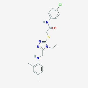 N-(4-chlorophenyl)-2-({5-[(2,4-dimethylanilino)methyl]-4-ethyl-4H-1,2,4-triazol-3-yl}sulfanyl)acetamide