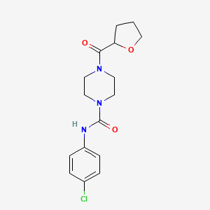 molecular formula C16H20ClN3O3 B4194074 N-(4-chlorophenyl)-4-(tetrahydro-2-furanylcarbonyl)-1-piperazinecarboxamide 