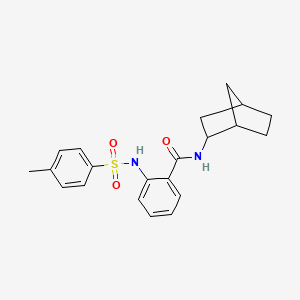 molecular formula C21H24N2O3S B4194076 N-bicyclo[2.2.1]hept-2-yl-2-{[(4-methylphenyl)sulfonyl]amino}benzamide 