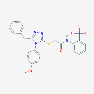 2-{[5-benzyl-4-(4-methoxyphenyl)-4H-1,2,4-triazol-3-yl]sulfanyl}-N-[2-(trifluoromethyl)phenyl]acetamide
