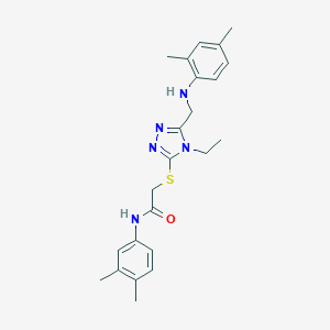 2-({5-[(2,4-dimethylanilino)methyl]-4-ethyl-4H-1,2,4-triazol-3-yl}sulfanyl)-N-(3,4-dimethylphenyl)acetamide