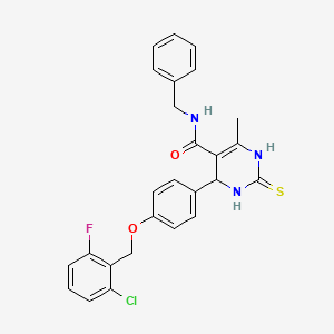 molecular formula C26H23ClFN3O2S B4194095 N-benzyl-4-{4-[(2-chloro-6-fluorobenzyl)oxy]phenyl}-6-methyl-2-thioxo-1,2,3,4-tetrahydro-5-pyrimidinecarboxamide 