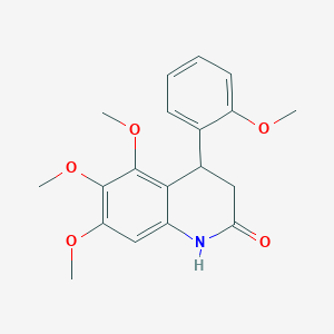 molecular formula C19H21NO5 B4194101 5,6,7-trimethoxy-4-(2-methoxyphenyl)-3,4-dihydro-2(1H)-quinolinone 