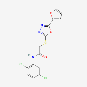 molecular formula C14H9Cl2N3O3S B4194109 N-(2,5-dichlorophenyl)-2-{[5-(2-furyl)-1,3,4-oxadiazol-2-yl]thio}acetamide 