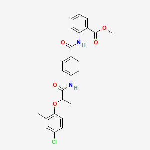 molecular formula C25H23ClN2O5 B4194143 methyl 2-[(4-{[2-(4-chloro-2-methylphenoxy)propanoyl]amino}benzoyl)amino]benzoate 