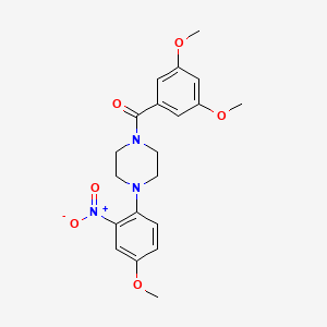 molecular formula C20H23N3O6 B4194162 1-(3,5-dimethoxybenzoyl)-4-(4-methoxy-2-nitrophenyl)piperazine 