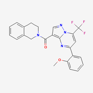 molecular formula C24H19F3N4O2 B4194188 2-{[5-(2-methoxyphenyl)-7-(trifluoromethyl)pyrazolo[1,5-a]pyrimidin-3-yl]carbonyl}-1,2,3,4-tetrahydroisoquinoline 