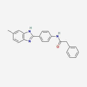 molecular formula C22H19N3O B4194199 N-[4-(5-methyl-1H-benzimidazol-2-yl)phenyl]-2-phenylacetamide 