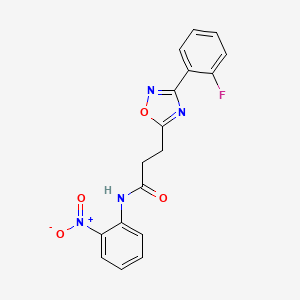 molecular formula C17H13FN4O4 B4194219 3-[3-(2-fluorophenyl)-1,2,4-oxadiazol-5-yl]-N-(2-nitrophenyl)propanamide 