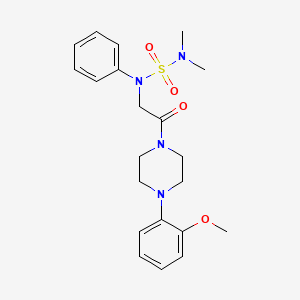molecular formula C21H28N4O4S B4194224 N-{2-[4-(2-methoxyphenyl)-1-piperazinyl]-2-oxoethyl}-N',N'-dimethyl-N-phenylsulfamide 