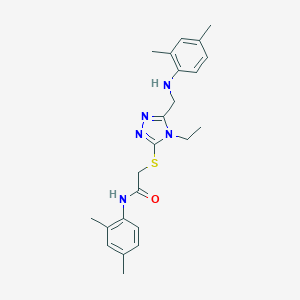 molecular formula C23H29N5OS B419423 2-({5-[(2,4-dimethylanilino)methyl]-4-ethyl-4H-1,2,4-triazol-3-yl}sulfanyl)-N-(2,4-dimethylphenyl)acetamide 