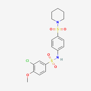 molecular formula C18H21ClN2O5S2 B4194235 3-chloro-4-methoxy-N-[4-(1-piperidinylsulfonyl)phenyl]benzenesulfonamide 