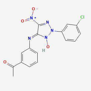 1-(3-{[2-(3-chlorophenyl)-5-nitro-3-oxido-2H-1,2,3-triazol-4-yl]amino}phenyl)ethanone