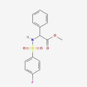 molecular formula C15H14FNO4S B4194246 methyl {[(4-fluorophenyl)sulfonyl]amino}(phenyl)acetate 