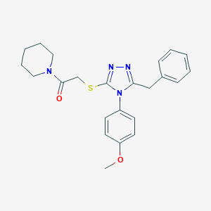 molecular formula C23H26N4O2S B419425 2-[[5-Benzyl-4-(4-methoxyphenyl)-1,2,4-triazol-3-yl]sulfanyl]-1-piperidin-1-ylethanone 