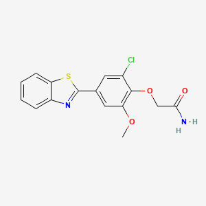 molecular formula C16H13ClN2O3S B4194254 2-[4-(1,3-benzothiazol-2-yl)-2-chloro-6-methoxyphenoxy]acetamide 