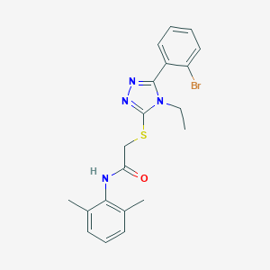 molecular formula C20H21BrN4OS B419426 2-{[5-(2-bromophenyl)-4-ethyl-4H-1,2,4-triazol-3-yl]sulfanyl}-N-(2,6-dimethylphenyl)acetamide 