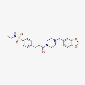 molecular formula C23H29N3O5S B4194260 4-{3-[4-(1,3-benzodioxol-5-ylmethyl)-1-piperazinyl]-3-oxopropyl}-N-ethylbenzenesulfonamide 