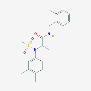 molecular formula C20H26N2O3S B4194268 N~2~-(3,4-dimethylphenyl)-N~1~-(2-methylbenzyl)-N~2~-(methylsulfonyl)alaninamide 