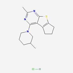molecular formula C16H22ClN3S B4194270 2-methyl-4-(3-methyl-1-piperidinyl)-6,7-dihydro-5H-cyclopenta[4,5]thieno[2,3-d]pyrimidine hydrochloride 