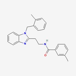 molecular formula C25H25N3O B4194286 3-methyl-N-{2-[1-(2-methylbenzyl)-1H-benzimidazol-2-yl]ethyl}benzamide 