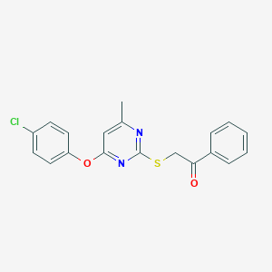 2-[4-(4-Chloro-phenoxy)-6-methyl-pyrimidin-2-ylsulfanyl]-1-phenyl-ethanone