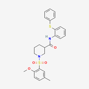 1-[(2-methoxy-5-methylphenyl)sulfonyl]-N-[2-(phenylthio)phenyl]-3-piperidinecarboxamide
