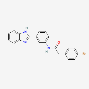 molecular formula C21H16BrN3O B4194344 N-[3-(1H-benzimidazol-2-yl)phenyl]-2-(4-bromophenyl)acetamide 